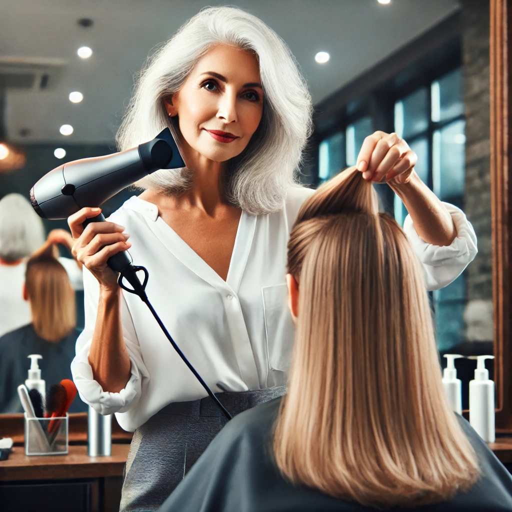 image of beautician giving a hair style service