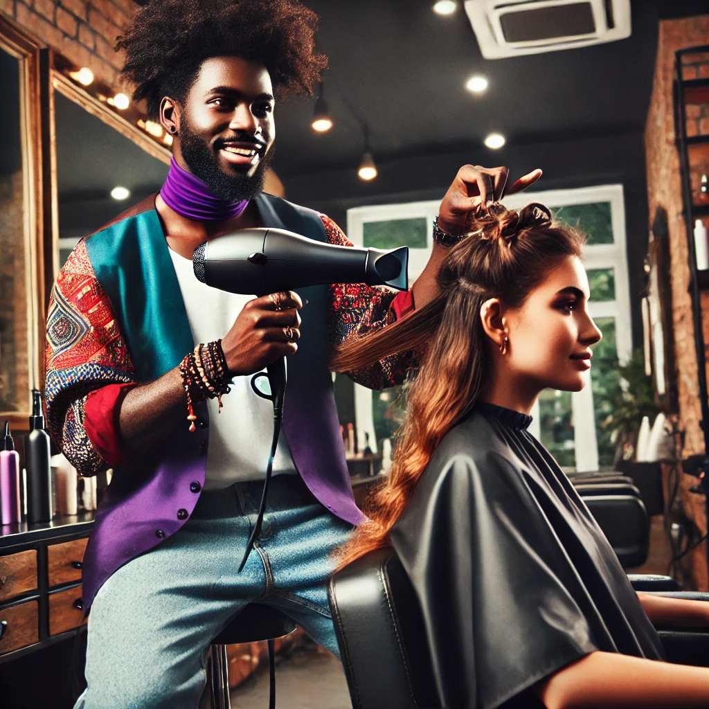 image of beautician giving a hair style service